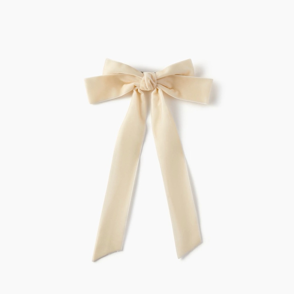 Cider Pale Cream Bow Hair Tie